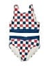 Wave Zone Checkered-gingham Blue Two Piece Swimsuit Size 10 - 12 - photo 1