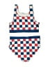Wave Zone Checkered-gingham Blue Two Piece Swimsuit Size 10 - 12 - photo 2