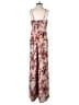Xhilaration 100% Polyester Floral Ivory Jumpsuit Size XS - photo 2