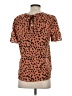 Papermoon 100% Polyester Animal Print Orange Short Sleeve Blouse Size XS - photo 2