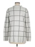 Ann Taylor LOFT 100% Cotton Checkered-gingham Silver Turtleneck Sweater Size M - photo 2