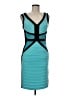 Cache Color Block Teal Cocktail Dress Size 8 - photo 1