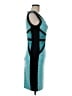 Cache Color Block Teal Cocktail Dress Size 8 - photo 4