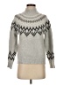 Max Studio Chevron-herringbone Gray Turtleneck Sweater Size S - photo 1