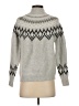 Max Studio Chevron-herringbone Gray Turtleneck Sweater Size S - photo 2