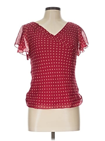 Papell Boutique Evening Short Sleeve Silk Top (view 1)