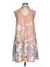 Peppermint 100% Polyester Floral Tan Casual Dress Size L - photo 1