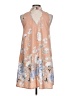 Peppermint 100% Polyester Floral Tan Casual Dress Size L - photo 2
