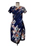 Cato Graphic Blue Casual Dress Size 8 - photo 1