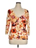 BCBGMAXAZRIA Floral Orange Pullover Sweater Size XL - photo 1