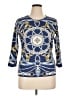 J. McLaughlin Blue 3/4 Sleeve Top Size XL - photo 1