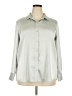 Lands' End Metallic Silver Long Sleeve Blouse Size 18 - photo 1