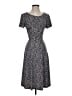 Perceptions Polka Dots Gray Casual Dress Size S - photo 1