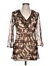 INC International Concepts 100% Polyester Brown 3/4 Sleeve Blouse Size 10 - photo 1