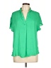 Naked Zebra 100% Polyester Green Short Sleeve Blouse Size L - photo 1