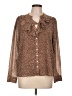 J.Crew Factory Store 100% Polyester Animal Print Brown Long Sleeve Blouse Size L - photo 1