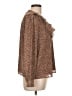 J.Crew Factory Store 100% Polyester Animal Print Brown Long Sleeve Blouse Size L - photo 4