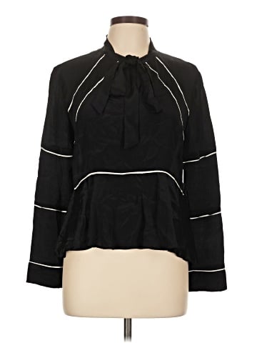 Nicole Miller Artelier Long Sleeve Silk Top (view 1)