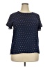 Papermoon 100% Polyester Polka Dots Blue Short Sleeve Blouse Size XXL - photo 1