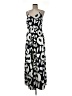 Ann Taylor LOFT 100% Polyester Graphic Silver Casual Dress Size 8 - photo 1