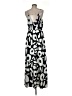 Ann Taylor LOFT 100% Polyester Graphic Silver Casual Dress Size 8 - photo 2