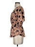 Sienna Sky 100% Polyester Brown Short Sleeve Blouse Size XS - photo 5