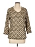 JM Collection Tan 3/4 Sleeve Top Size L - photo 1