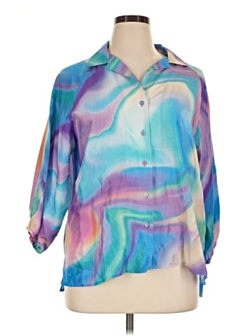 Johnny Was 3/4 Sleeve Silk Top (view 1)