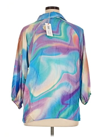 Johnny Was 3/4 Sleeve Silk Top (view 2)