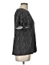 Adrianna Papell Black Short Sleeve Top Size L - photo 4