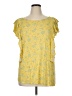 Chaps 100% Viscose Yellow Short Sleeve Blouse Size XL - photo 1