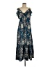 Xhilaration 100% Polyester Paisley Blue Casual Dress Size M - photo 1