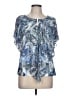 Studio Works Blue Short Sleeve Blouse Size L - photo 1