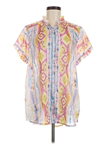 Johnny Was Short Sleeve Silk Top (view 1)