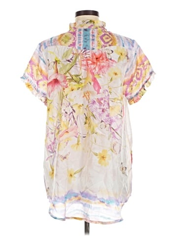 Johnny Was Short Sleeve Silk Top (view 2)