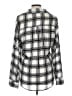 Express 100% Polyester Plaid Silver Long Sleeve Blouse Size L - photo 2