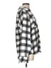 Express 100% Polyester Plaid Silver Long Sleeve Blouse Size L - photo 4