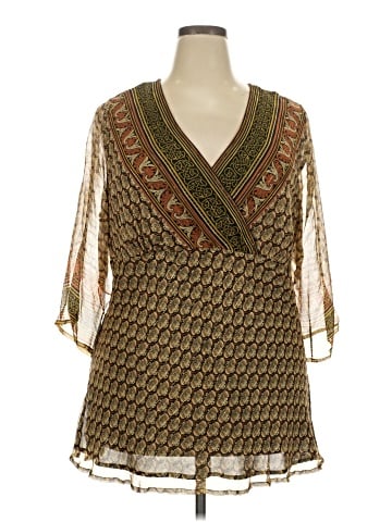 Avenue 3/4 Sleeve Silk Top (view 1)