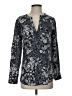 Garnet Hill 100% Silk Paisley Blue Long Sleeve Silk Top Size 00 - photo 1
