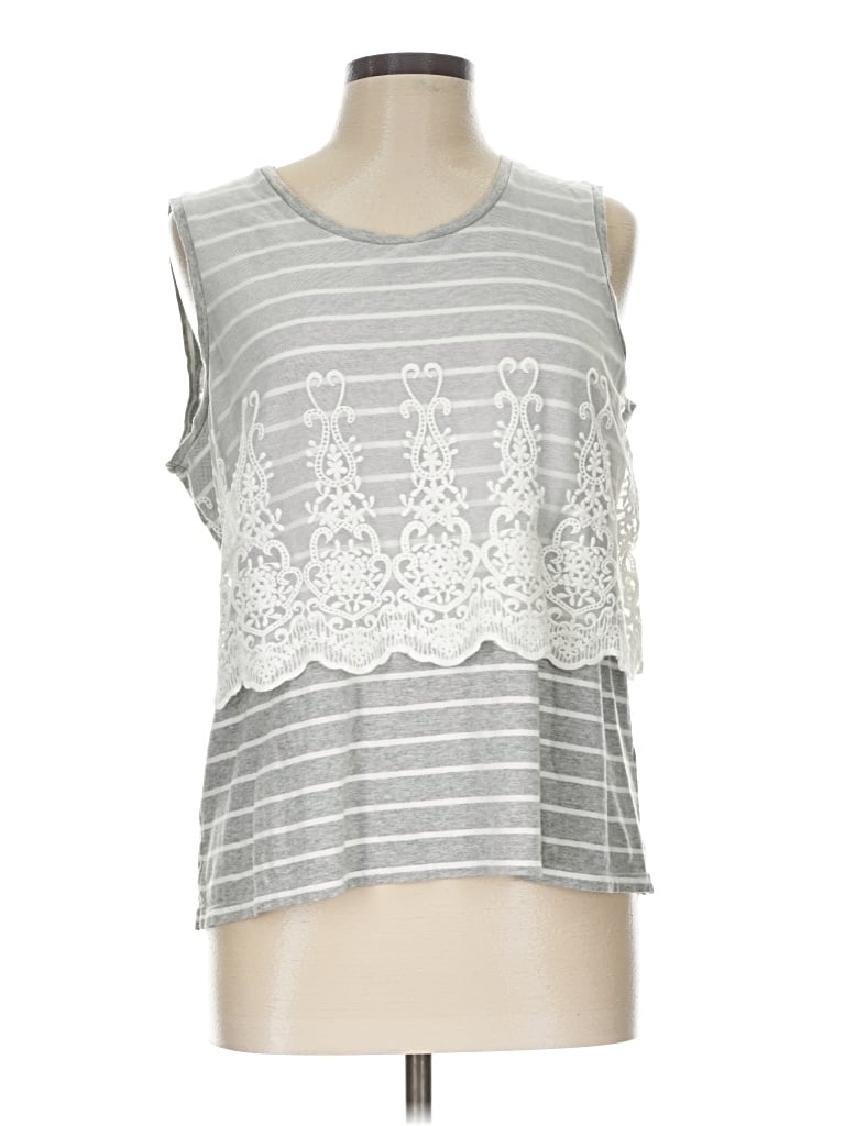 Pre-owned J.crew Factory Store Sleeveless T-shirt In Gray