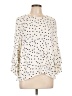 Christopher & Banks 100% Rayon Polka Dots Ivory 3/4 Sleeve Blouse Size L - photo 1