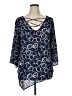 Avenue 100% Polyester Blue 3/4 Sleeve T-Shirt Size 14 Plus - photo 1