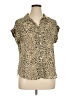 Umgee 100% Polyester Animal Print Tan Short Sleeve Blouse Size XL (estimated) - photo 1
