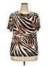 JM Collection Brown Short Sleeve Blouse Size 2X - photo 1