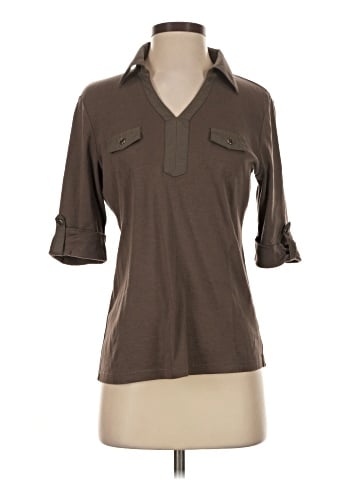 Karen Scott 3/4 Sleeve Button-Down Shirt (view 1)