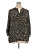 Cure Animal Print Black 3/4 Sleeve Blouse Size 3XL - photo 1