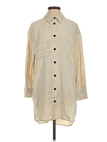 Zara 3/4 Sleeve Button-Down Shirt (view 1)