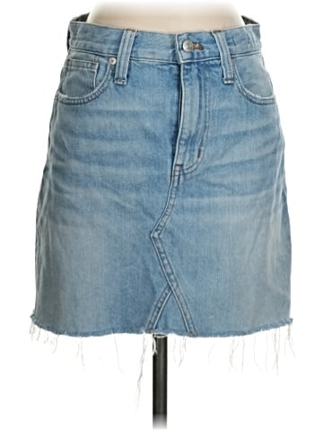 Madewell Rigid Denim A-Line Mini Skirt in Lovell Wash (view 1)