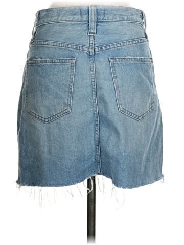 Madewell Rigid Denim A-Line Mini Skirt in Lovell Wash (view 2)