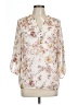 Sara Michelle Floral Ivory 3/4 Sleeve Blouse Size L - photo 1